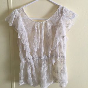 White Lacey top